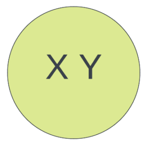 This is a Venn diagram where X and Y completely overlap. This is showing the case where two trails are equivalent.