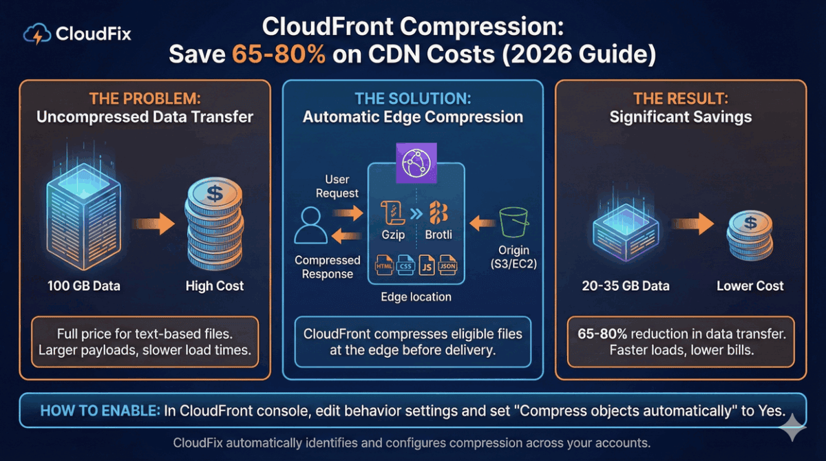 CloudFront Compression: Save 65-80% on CDN Costs (2026 Guide)