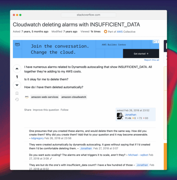 Cloudwatch deleting alarms with INSUFFICIENT_DATA